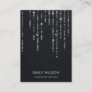 VELVET BLACK STRING LIGHTS STUD EARRING DISPLAY BUSINESS CARD