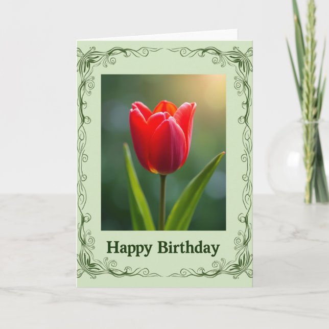 Velvet Bloom Birthday Card (Front)