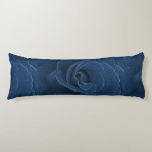 Velvet blue rose body cushion