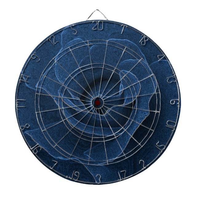 Velvet blue rose dartboard (Front)