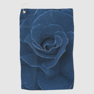 Velvet blue rose golf towel