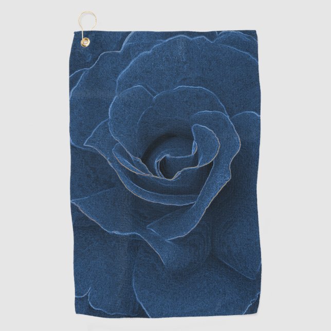 Velvet blue rose golf towel (Front)