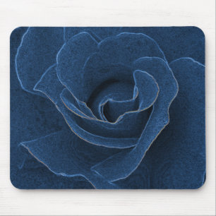 Velvet blue rose mouse pad