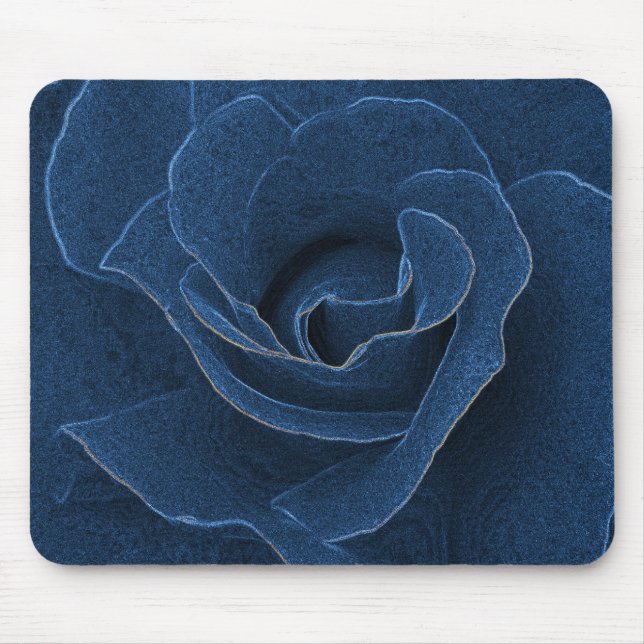 Velvet blue rose mouse pad (Front)