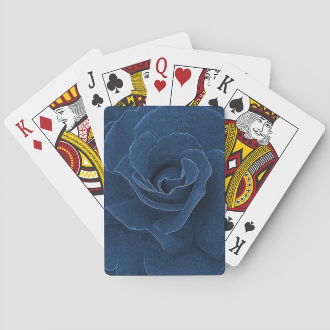 Velvet blue rose playing cards (Back)