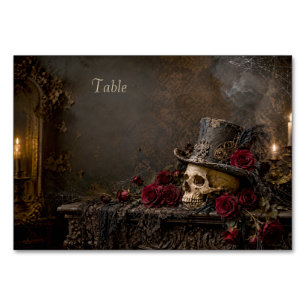 Velvet Bone Gothic Halloween Table Card Haunted