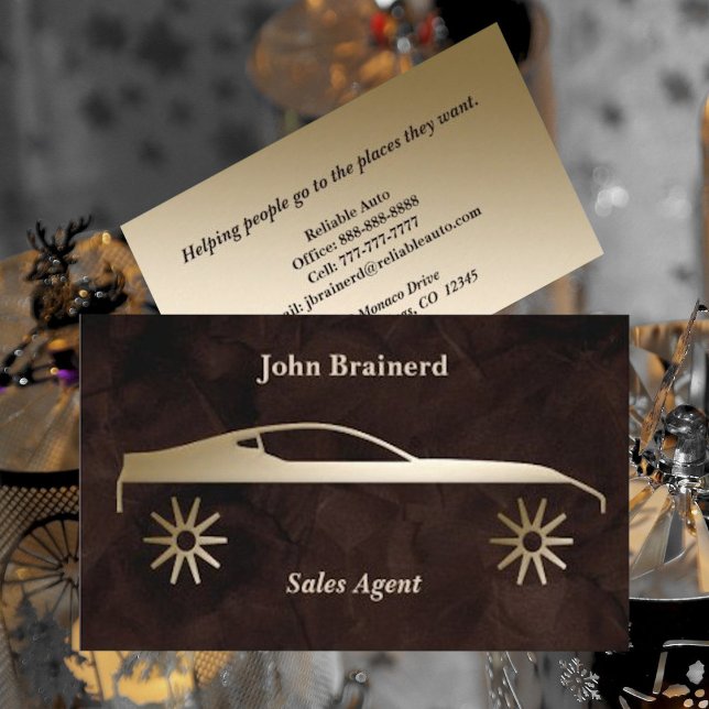 Velvet Chocolate & Gold Auto Business Card (Creator Uploaded)