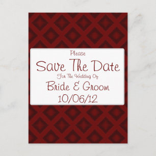 Velvet Diamonds (Red) (Save The Date) Announcement Postcard