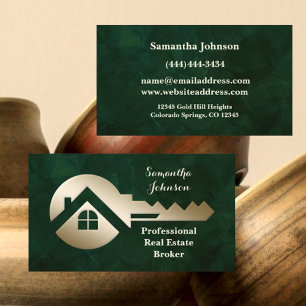 Velvet Emerald Gold Key Real Estate Business Card