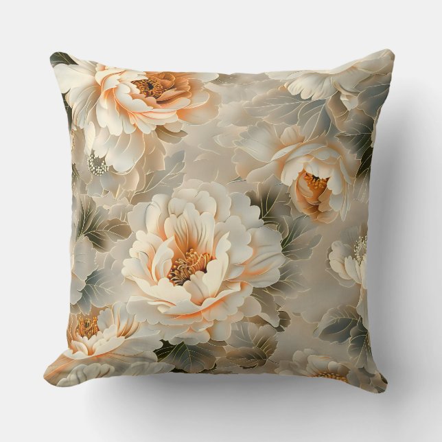 Velvet Fall Whispers Botanical Cushion (Front)