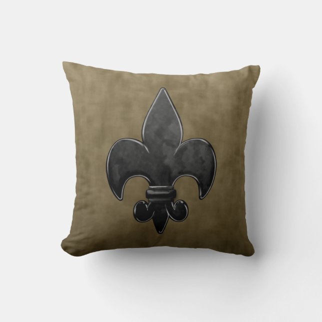 Velvet Fleur De Lis Cushion (Front)