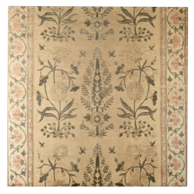 Velvet floor spread, Moghul, Shah Jahan period, 16 Tile (Front)