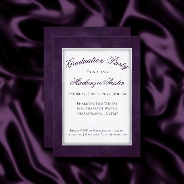 Velvet Grad | Amethyst Purple Dark Eggplant Plum Invitation (Creator Uploaded)