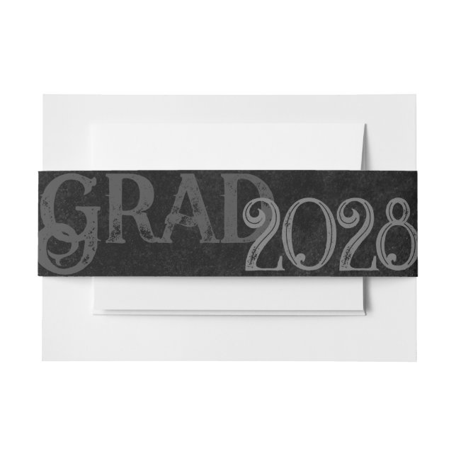 Velvet Grad | Onyx Black Jewel Tone Grunge Invitation Belly Band (Front Example)