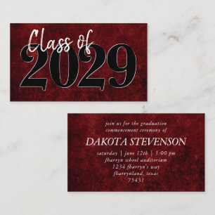 Velvet Grad Ruby Red Graduation Announcement