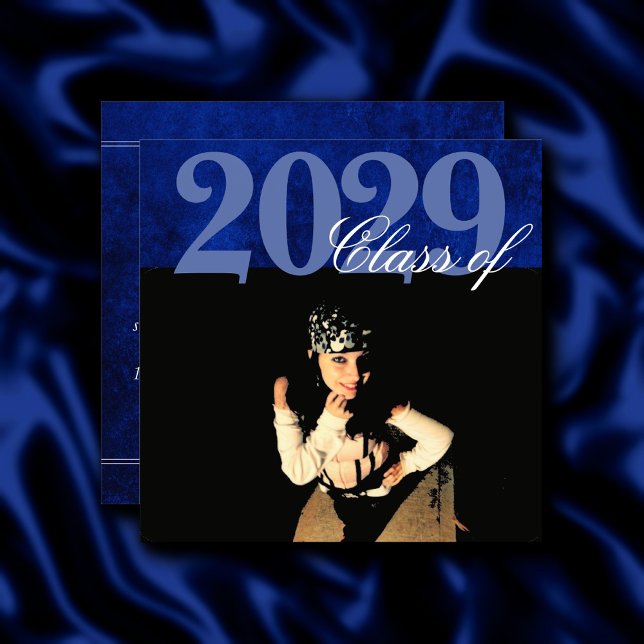 Velvet Grad | Sapphire Blue Jewel Tone Photo Invitation (Creator Uploaded)