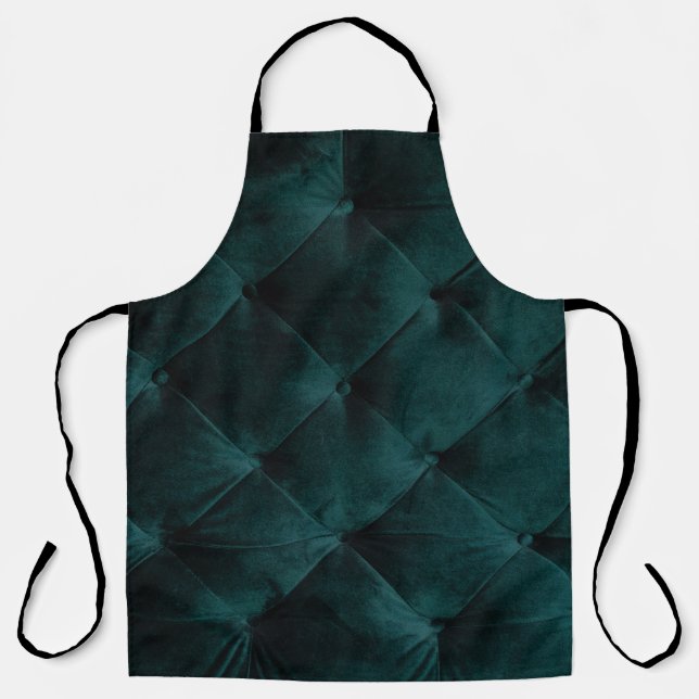 Velvet Green: Malachite Textile Elegance Apron (Front)