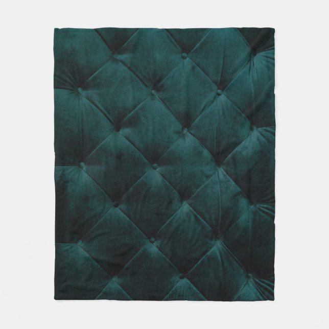 Velvet Green: Malachite Textile Elegance Fleece Blanket (Front)