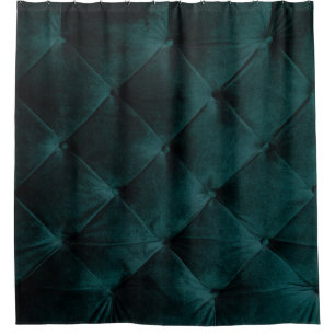 Velvet Green: Malachite Textile Elegance Shower Curtain