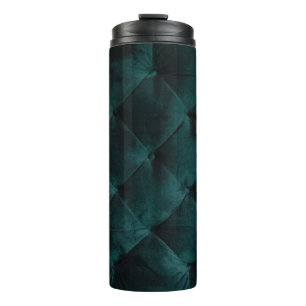 Velvet Green: Malachite Textile Elegance Thermal Tumbler