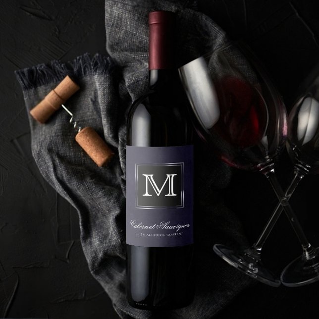 Velvet Indigo Grunge | Deep Midnight Purple Custom Wine Label (Creator Uploaded)