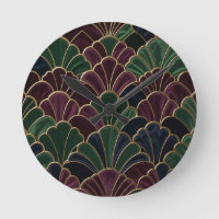 Velvet Jewel Tone Art Deco Scallop Pattern
