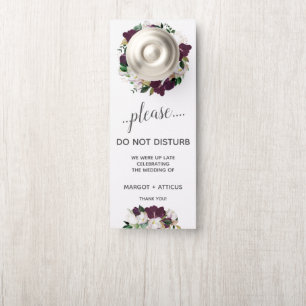 Velvet Magnolia bold Wedding Guest Do Not Disturb Door Hanger