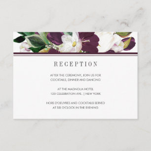 Velvet Magnolia Chic modern wedding Reception Enclosure Card