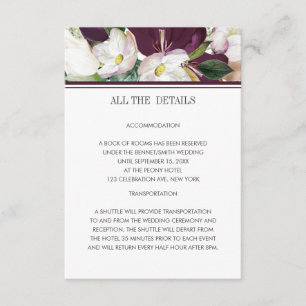 Velvet Magnolia Modern classic wedding details Enclosure Card