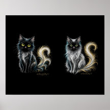 Velvet Moonlight Black Cat Pair