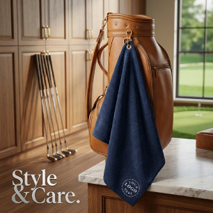 Velvet Navy Look Personalised Logo Golf Towel