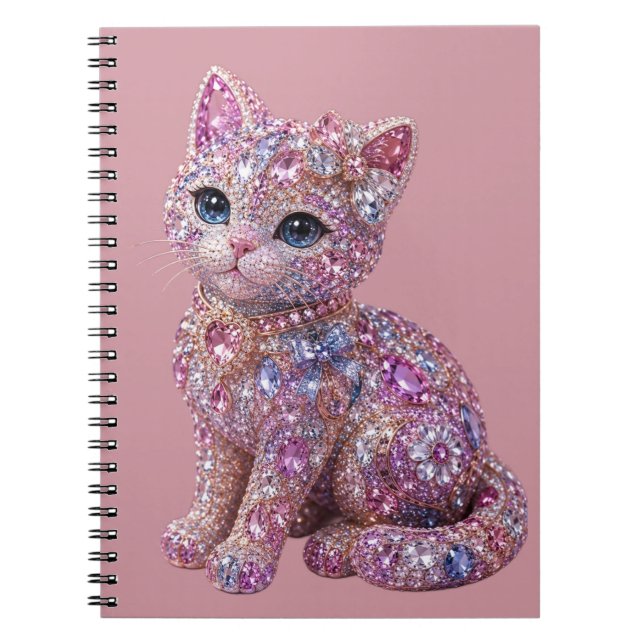 Velvet Night Cat Aesthetic Print Notebook (Front)