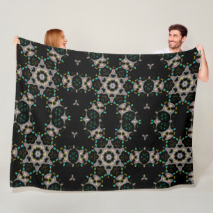 Velvet Night Kaleidoscope Fleece Blanket