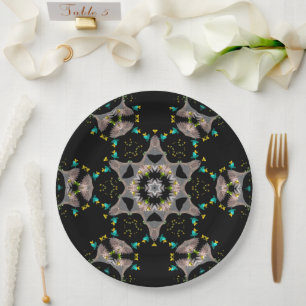 Velvet Night Kaleidoscope Paper Plate