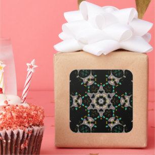 Velvet Night Kaleidoscope Square Sticker