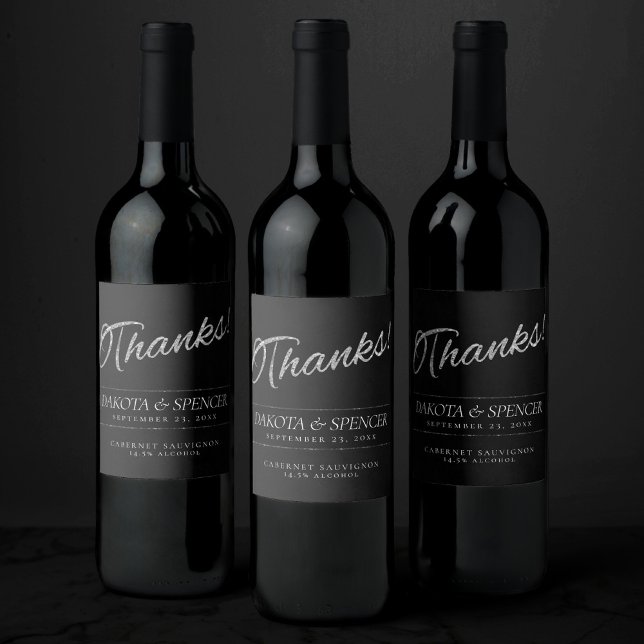 Velvet Onyx Grunge | Deep Vampy Jet Black Thanks Wine Label (Creator Uploaded)