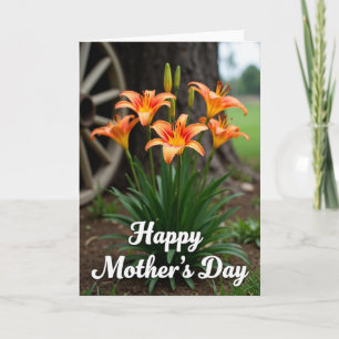 Velvet Orange Bloom Mothers Day Card