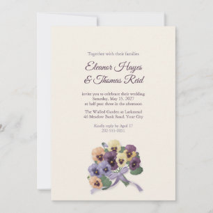 Velvet Pansies Wedding Invitation