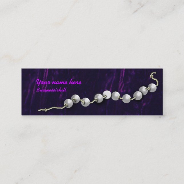 velvet & pearls mini business card (Front)