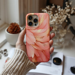 Velvet Petal – Luxury Blush Pink Feather iPhone 16 Case
