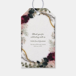 Velvet Plum Garden Floral Greenery Wedding  Gift Tags