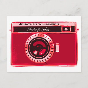 Velvet Red Camera Photography Business Postcard