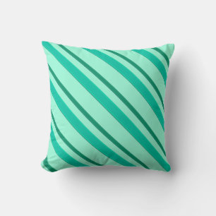 Velvet ribbons, turquoise and aqua cushion