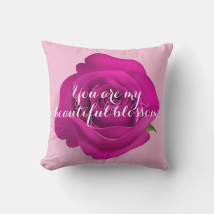 Velvet Rose Cushion - Romantic Home Decor