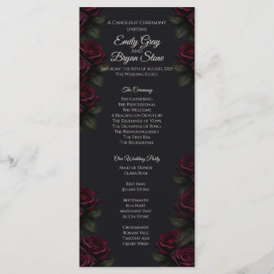 Velvet Rose Wedding Program (Flat Lay)