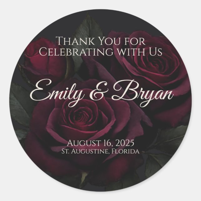 Velvet Rose Wine Bottle Labels (Front)