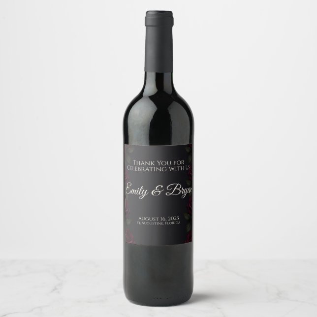 Velvet Rose Wine Bottle Labels (Front)