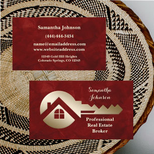 Velvet Scarlet Gold Key Real Estate Business Card