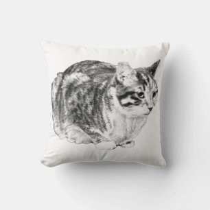 Velvet-Tone Tabby, Elegant Poise Cushion