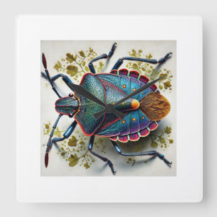 Velvet Water Bug 280824IREF239 - Watercolor Square Wall Clock